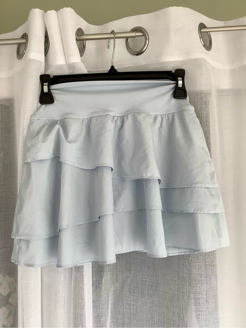 Yogalicious Pale Blue Tiered Ruffle Skater Skirt
